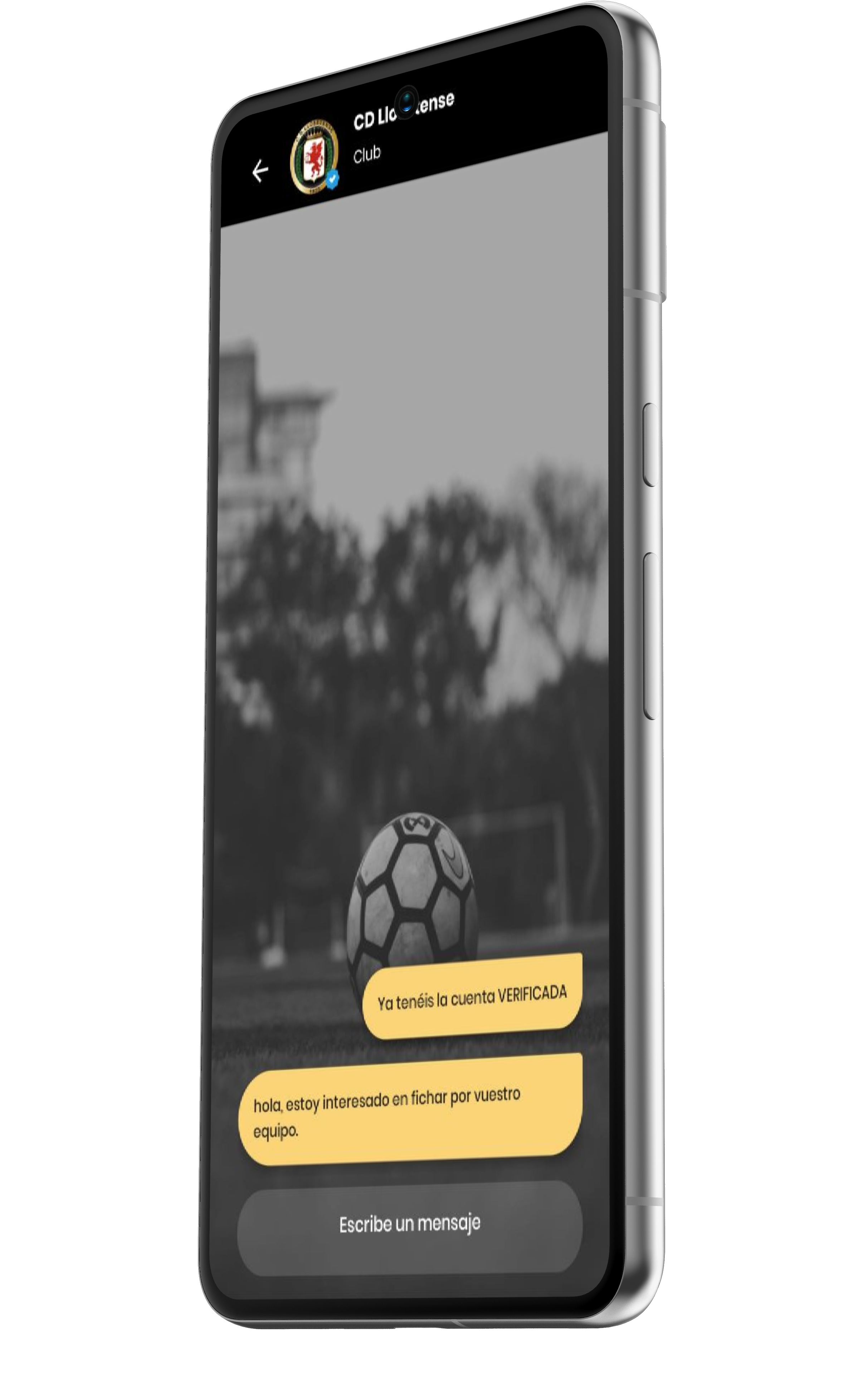 Comunícate directamente con jugadores, clubes y representantes verificados